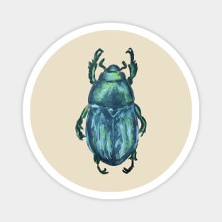 Shiny Green Beetle Magnet